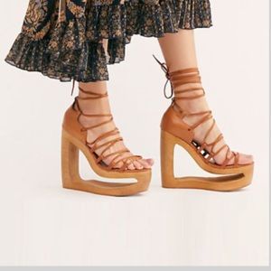 Free People x Jeffrey Campbell Lace Up Wedges